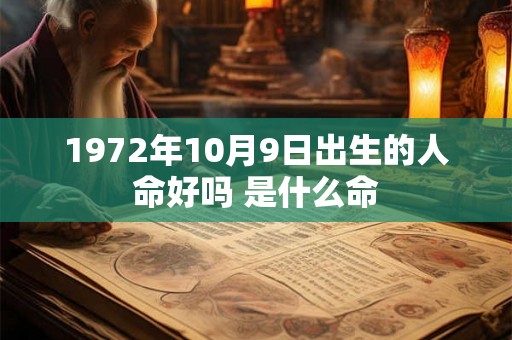 1972年10月9日出生的人命好吗 是什么命