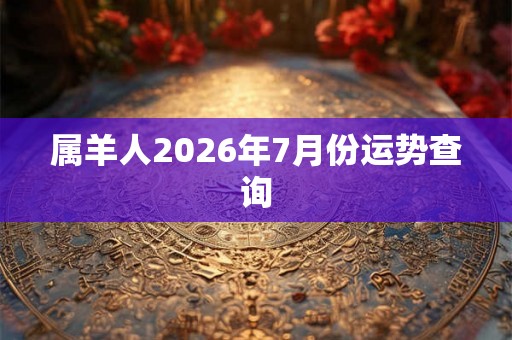 属羊人2026年7月份运势查询 属羊人2026年7月份运势查询