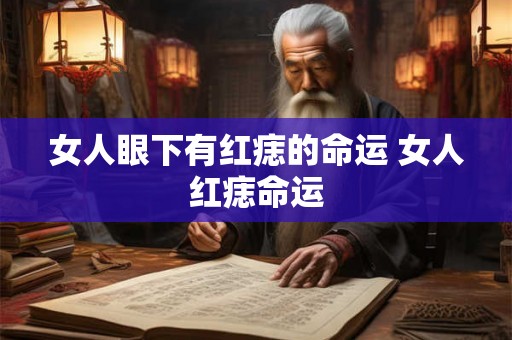 女人眼下有红痣的命运 女人红痣命运