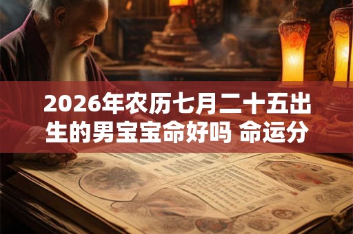 2026年农历七月二十五出生的男宝宝命好吗 命运分析