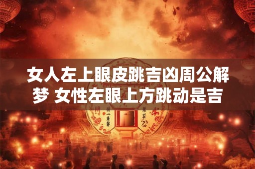 女人左上眼皮跳吉凶周公解梦 女性左眼上方跳动是吉利还是不吉利可以通过周公解梦找出答案吗