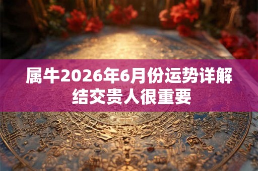 属牛2026年6月份运势详解 结交贵人很重要