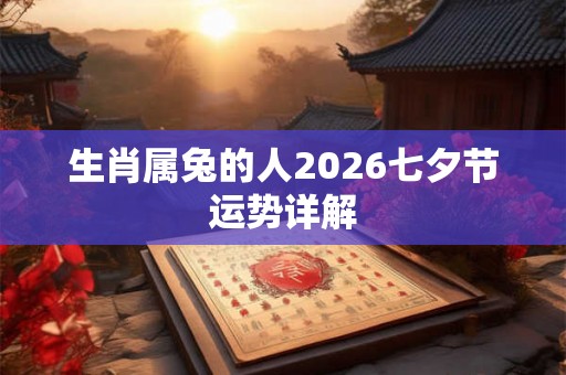 生肖属兔的人2026七夕节运势详解