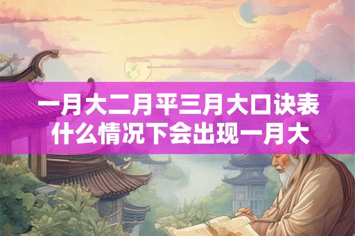 一月大二月平三月大口诀表 什么情况下会出现一月大二月平三月大的现象