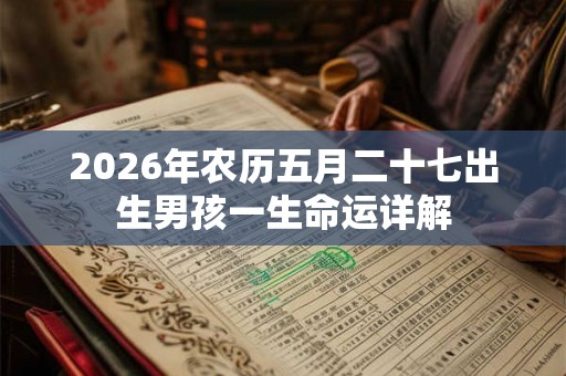 2026年农历五月二十七出生男孩一生命运详解