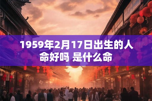 1959年2月17日出生的人命好吗 是什么命