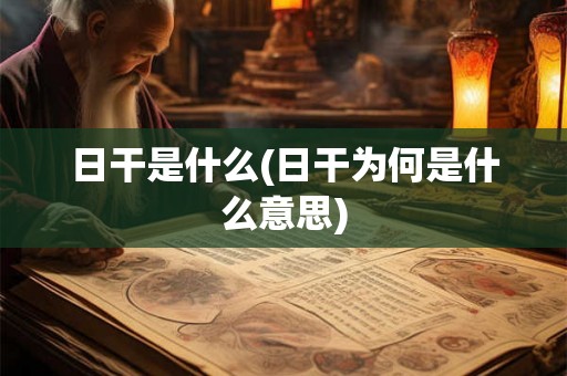 日干是什么(日干为何是什么意思)