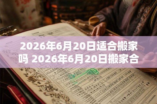 2026年6月20日适合搬家吗 2026年6月20日搬家合适吗