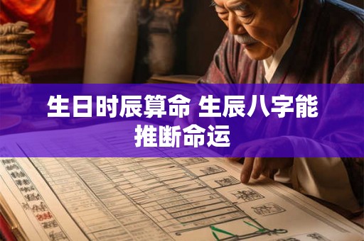 生日时辰算命 生辰八字能推断命运