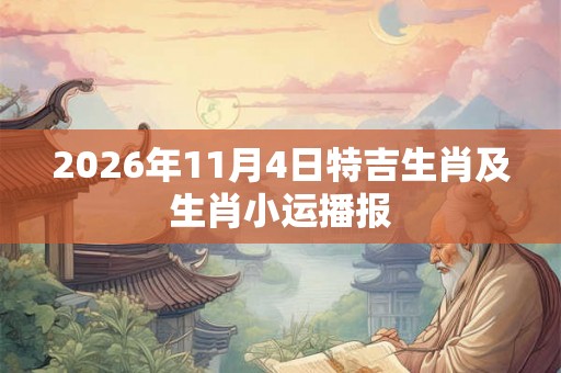 2026年11月4日特吉生肖及生肖小运播报 2026年11月4日特吉生肖及生肖小运播报