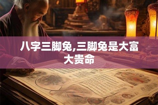 八字三脚兔,三脚兔是大富大贵命