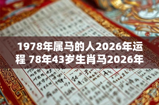 1978年属马的人2026年运程 78年43岁生肖马2026年运势