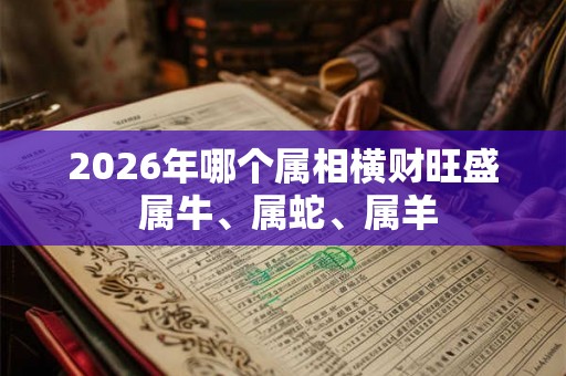 2026年哪个属相横财旺盛 属牛、属蛇、属羊