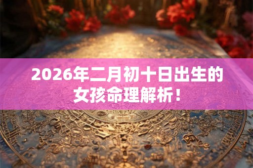 2026年二月初十日出生的女孩命理解析！