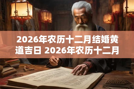 2026年农历十二月结婚黄道吉日 2026年农历十二月结婚吉日