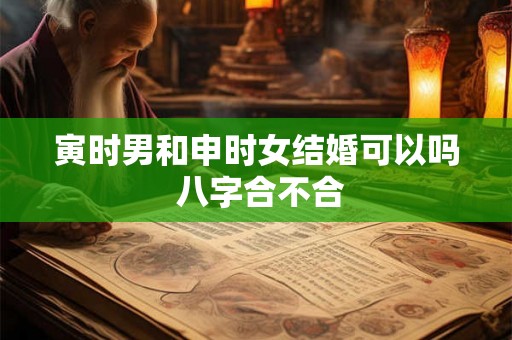 寅时男和申时女结婚可以吗 八字合不合