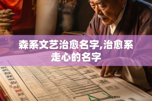 森系文艺治愈名字,治愈系走心的名字