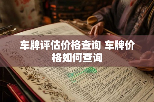 车牌评估价格查询 车牌价格如何查询