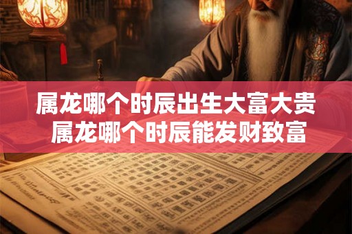 属龙哪个时辰出生大富大贵 属龙哪个时辰能发财致富