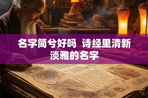 名字简兮好吗  诗经里清新淡雅的名字