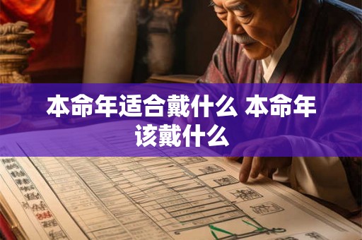 本命年适合戴什么 本命年该戴什么