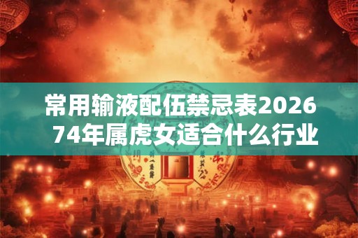 常用输液配伍禁忌表2026  74年属虎女适合什么行业