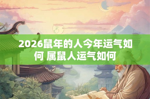 2026鼠年的人今年运气如何 属鼠人运气如何
