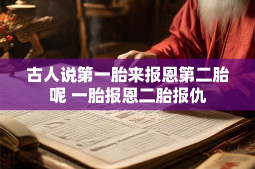 古人说第一胎来报恩第二胎呢 一胎报恩二胎报仇