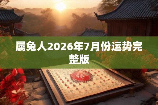 属兔人2026年7月份运势完整版 属兔人2026年7月份运势完整版
