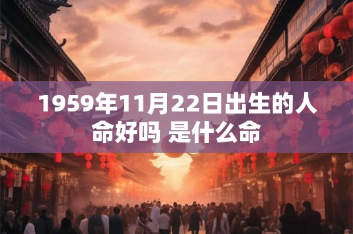 1959年11月22日出生的人命好吗 是什么命
