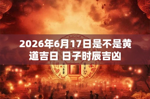 2026年6月17日是不是黄道吉日 日子时辰吉凶
