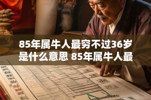 85年属牛人最穷不过36岁是什么意思 85年属牛人最旺的年龄
