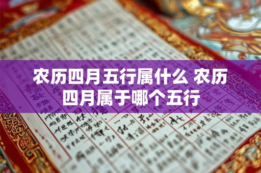 农历四月五行属什么 农历四月属于哪个五行