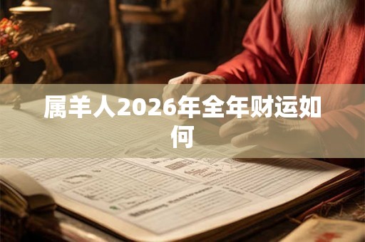 属羊人2026年全年财运如何