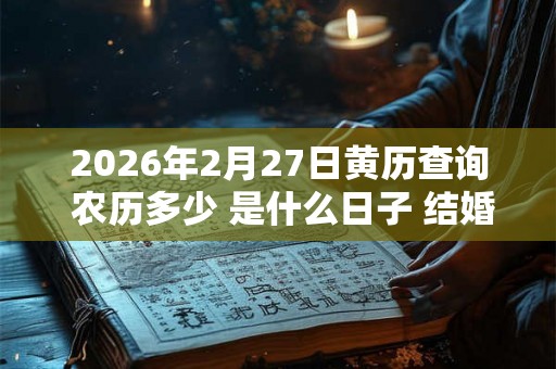 2026年2月27日黄历查询 农历多少 是什么日子 结婚吉时