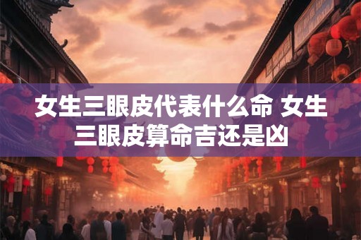 女生三眼皮代表什么命 女生三眼皮算命吉还是凶