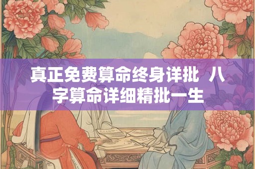 真正免费算命终身详批 八字算命详细精批一生 真正免费算命终身详批 八字算命详细精批一生