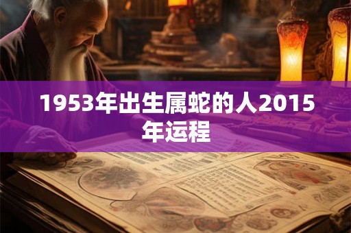 1953年出生属蛇的人2015年运程