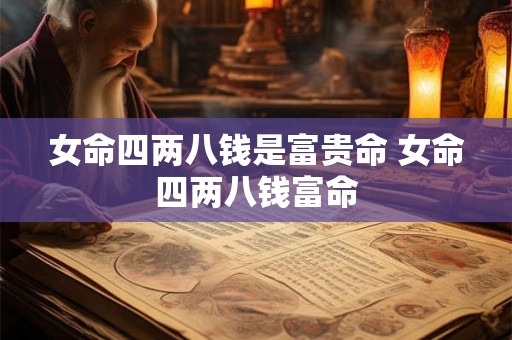 女命四两八钱是富贵命 女命四两八钱富命