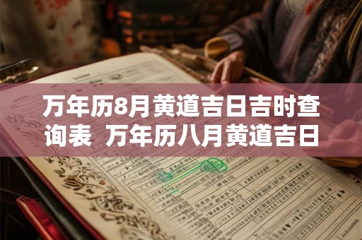 万年历8月黄道吉日吉时查询表  万年历八月黄道吉日