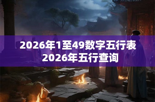 2026年1至49数字五行表  2026年五行查询
