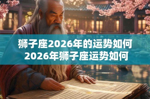 狮子座2026年的运势如何 2026年狮子座运势如何