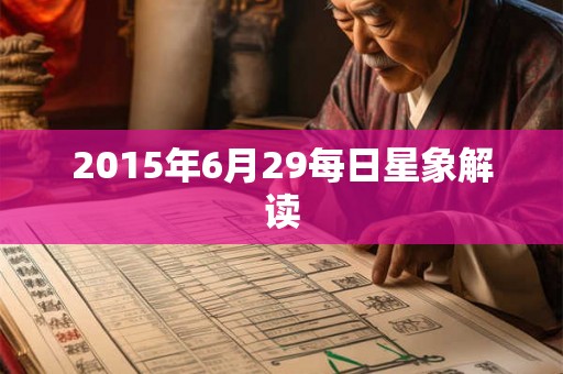 2015年6月29每日星象解读 2015年6月29每日星象解读