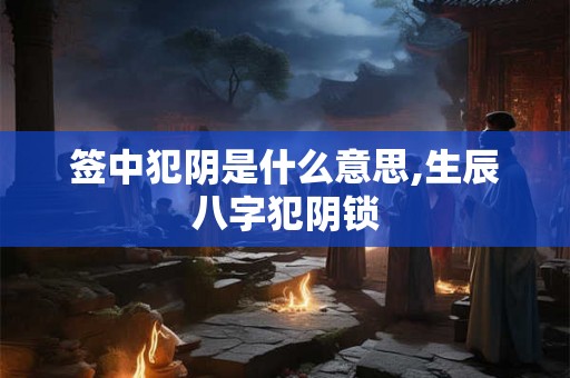 签中犯阴是什么意思,生辰八字犯阴锁