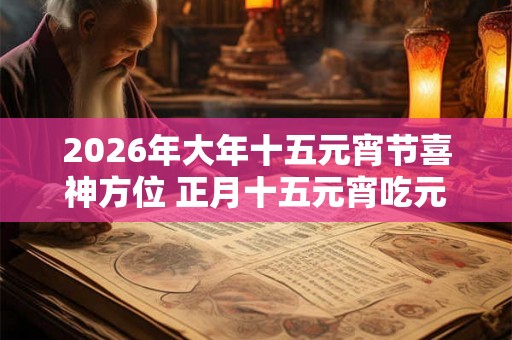 2026年大年十五元宵节喜神方位 正月十五元宵吃元宵 2026年大年十五元宵节喜神方位 正月十五元宵吃元宵