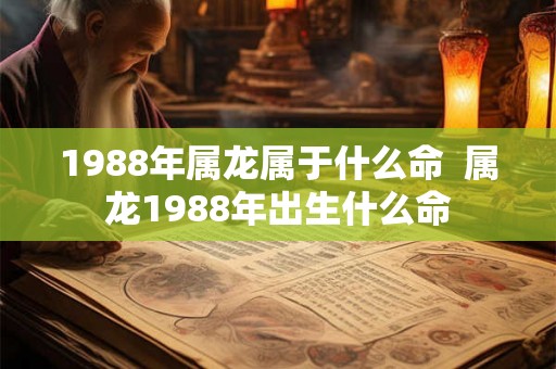 1988年属龙属于什么命  属龙1988年出生什么命