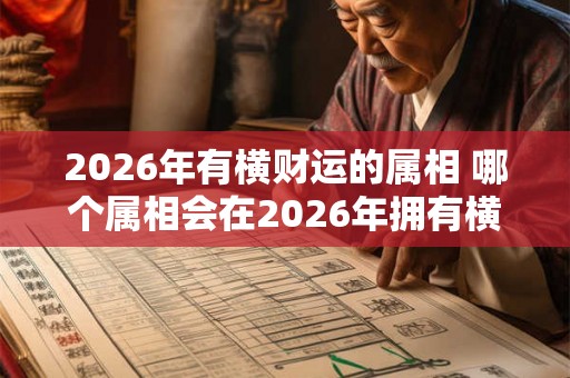 2026年有横财运的属相 哪个属相会在2026年拥有横财运