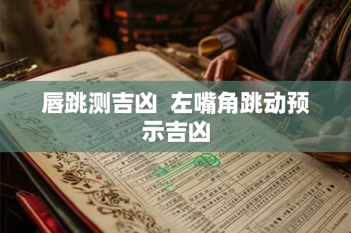 唇跳测吉凶 左嘴角跳动预示吉凶 唇跳测吉凶 左嘴角跳动预示吉凶