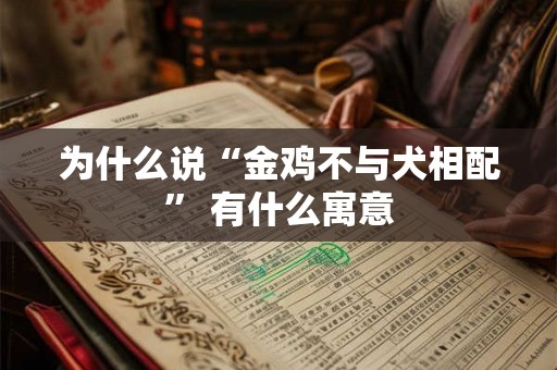 为什么说“金鸡不与犬相配” 有什么寓意