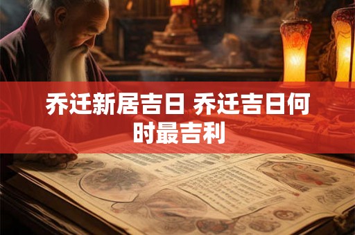 乔迁新居吉日 乔迁吉日何时最吉利